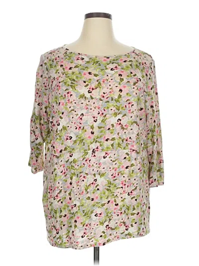 Pre-owned Jjill 3/4 Sleeve Blouse In White