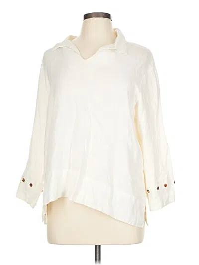 Pre-owned Jjill 3/4 Sleeve Blouse In White