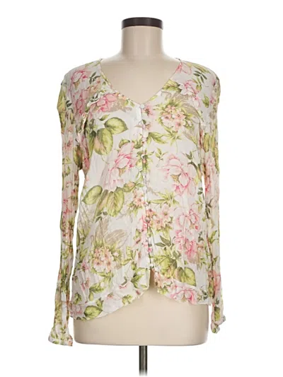 Pre-owned Jjill 3/4 Sleeve Blouse In White