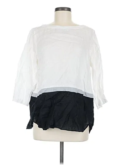 Pre-owned Jjill 3/4 Sleeve Blouse In White
