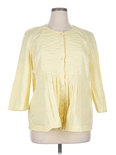 Pre-owned Jjill 3/4 Sleeve Blouse In Yellow