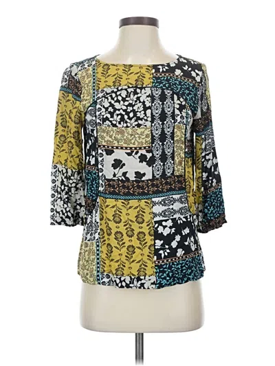 Pre-owned Jjill 3/4 Sleeve Blouse In Yellow