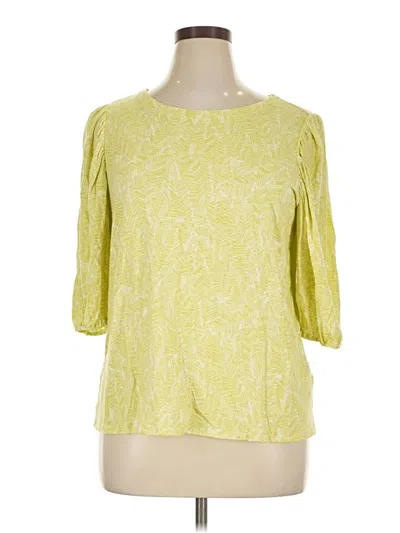 Pre-owned Jjill 3/4 Sleeve Blouse In Yellow