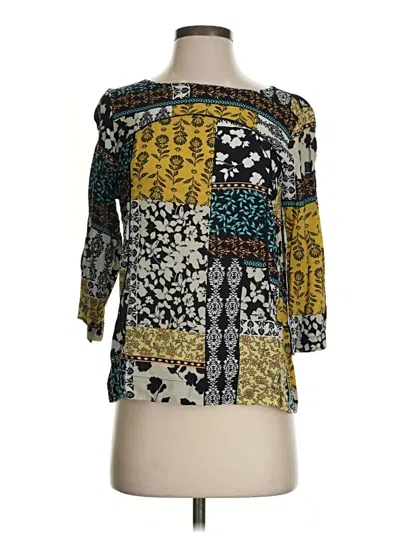 Pre-owned Jjill 3/4 Sleeve Blouse In Yellow
