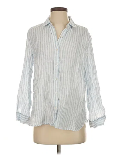 Pre-owned Jjill 3/4 Sleeve Button Down Shirt In Blue
