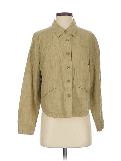 Pre-owned Jjill 3/4 Sleeve Button Down Shirt In Brown