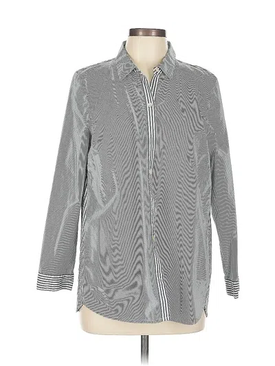 Pre-owned Jjill 3/4 Sleeve Button Down Shirt In Gray