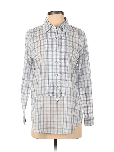 Pre-owned Jjill 3/4 Sleeve Button Down Shirt In Gray