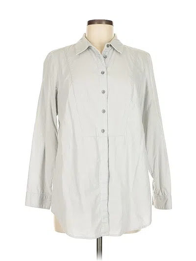 Pre-owned Jjill 3/4 Sleeve Button Down Shirt In Gray