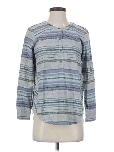 Pre-owned Jjill 3/4 Sleeve Button Down Shirt In Gray