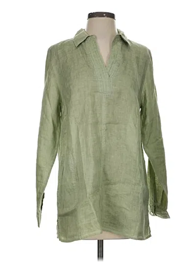 Jjill 3/4 Sleeve Button Down Shirt In Green
