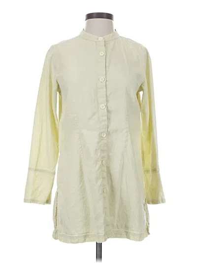 Pre-owned Jjill 3/4 Sleeve Button Down Shirt In Green