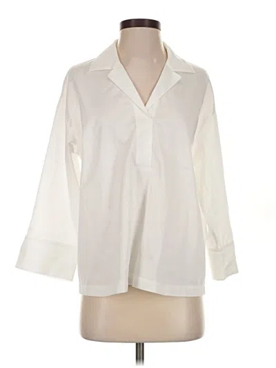 Pre-owned Jjill 3/4 Sleeve Button Down Shirt In Ivory