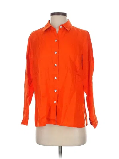 Jjill 3/4 Sleeve Button Down Shirt In Orange