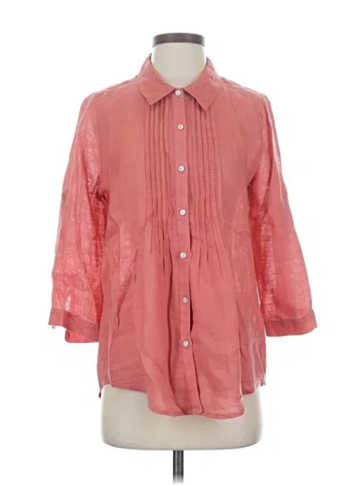 Pre-owned Jjill 3/4 Sleeve Button Down Shirt In Pink
