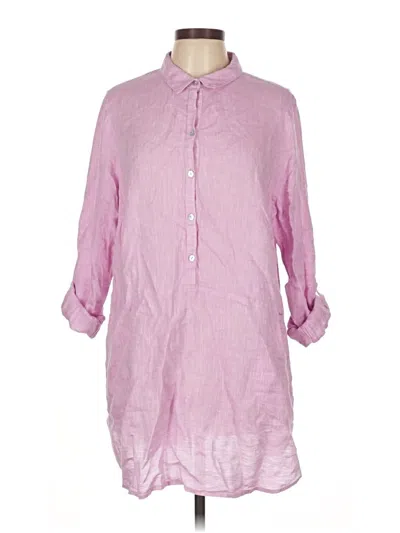 Pre-owned Jjill 3/4 Sleeve Button Down Shirt In Pink
