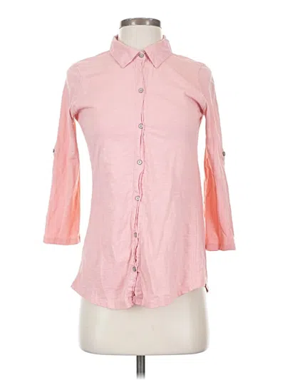 Pre-owned Jjill 3/4 Sleeve Button Down Shirt In Pink