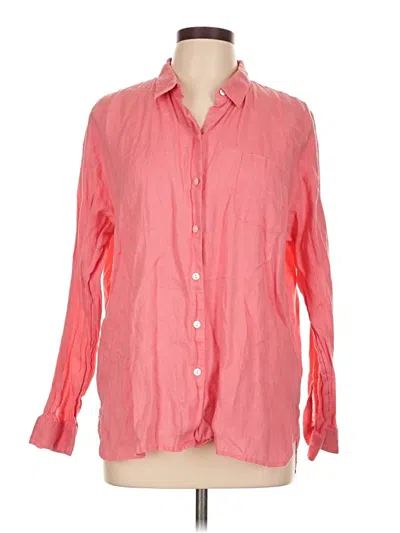 Pre-owned Jjill 3/4 Sleeve Button Down Shirt In Pink