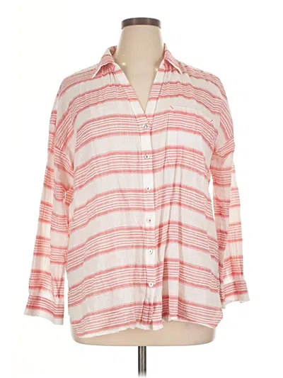 Pre-owned Jjill 3/4 Sleeve Button Down Shirt In Pink