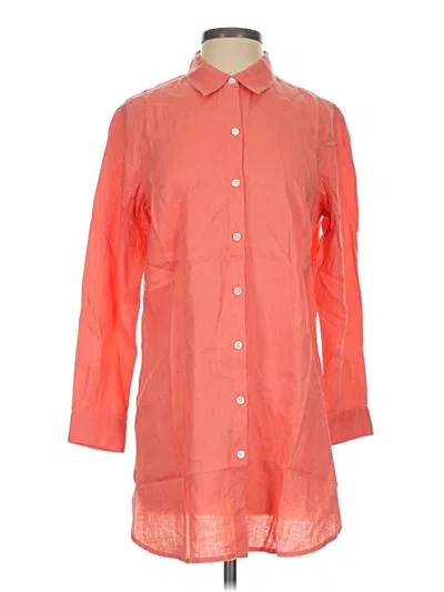 Pre-owned Jjill 3/4 Sleeve Button Down Shirt In Pink
