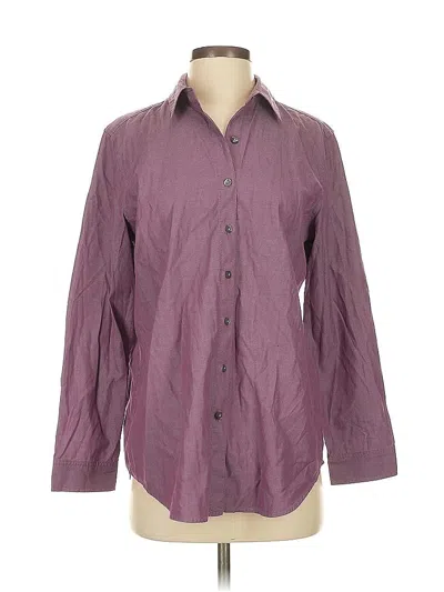 Pre-owned Jjill 3/4 Sleeve Button Down Shirt In Purple