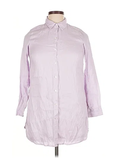 Pre-owned Jjill 3/4 Sleeve Button Down Shirt In Purple