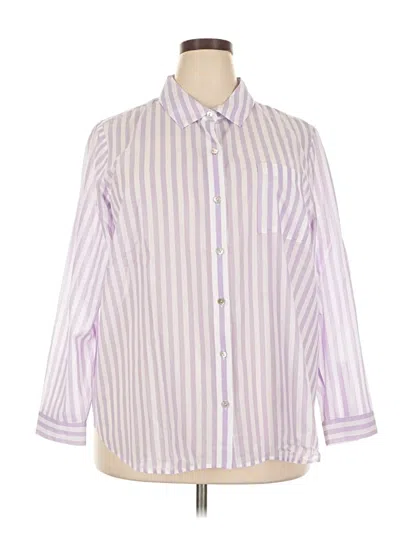 Pre-owned Jjill 3/4 Sleeve Button Down Shirt In Purple