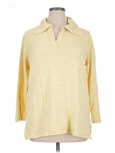 Pre-owned Jjill 3/4 Sleeve Button Down Shirt In Yellow