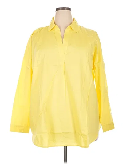 Jjill 3/4 Sleeve Button Down Shirt In Yellow