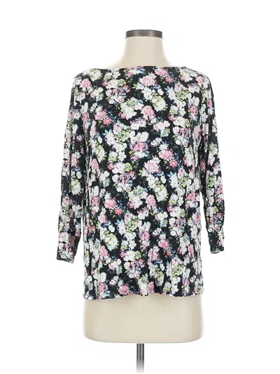 Pre-owned Jjill 3/4 Sleeve T-shirt In Black