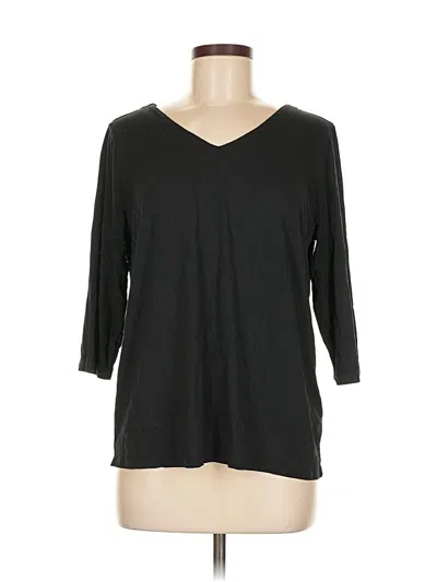 Pre-owned Jjill 3/4 Sleeve T-shirt In Black