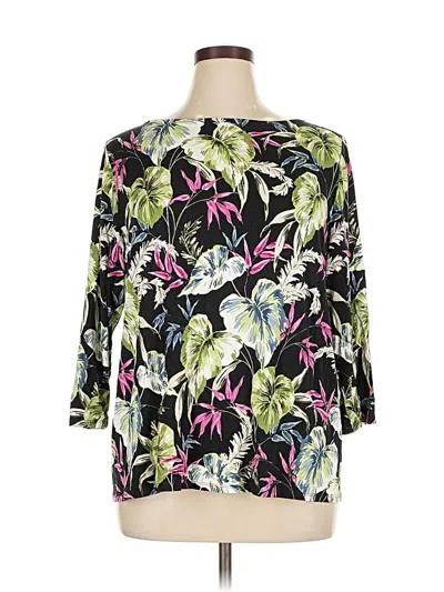 Pre-owned Jjill 3/4 Sleeve T-shirt In Black