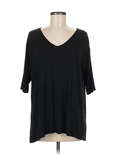 Pre-owned Jjill 3/4 Sleeve T-shirt In Black