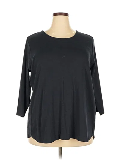 Pre-owned Jjill 3/4 Sleeve T-shirt In Black