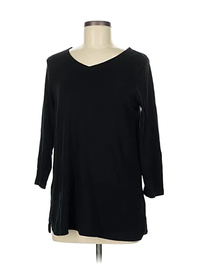 Pre-owned Jjill 3/4 Sleeve T-shirt In Black