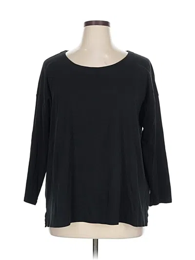 Pre-owned Jjill 3/4 Sleeve T-shirt In Black