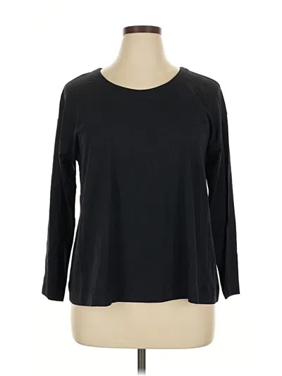 Pre-owned Jjill 3/4 Sleeve T-shirt In Black