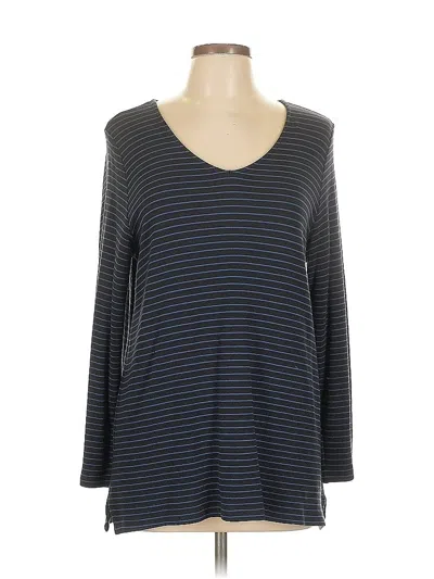 Pre-owned Jjill 3/4 Sleeve T-shirt In Blue