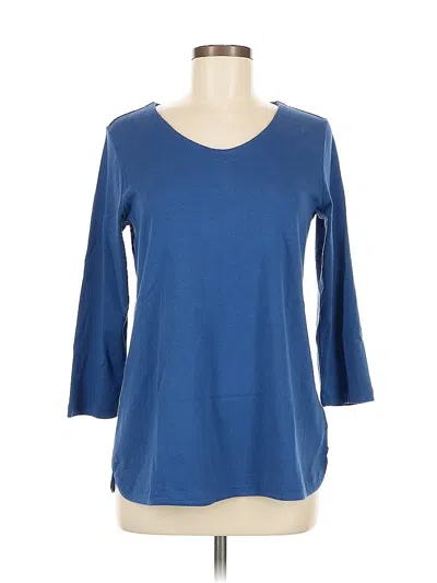 Pre-owned Jjill 3/4 Sleeve T-shirt In Blue