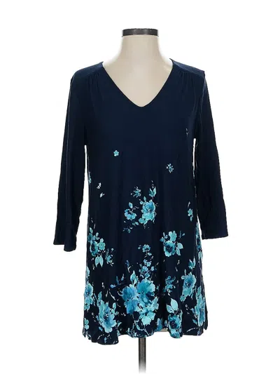 Pre-owned Jjill 3/4 Sleeve T-shirt In Blue