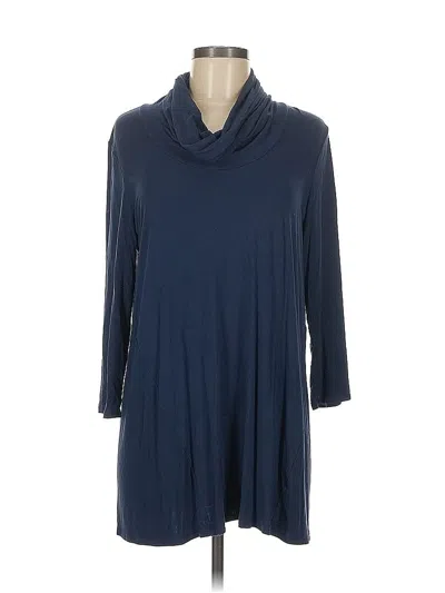 Pre-owned Jjill 3/4 Sleeve T-shirt In Blue