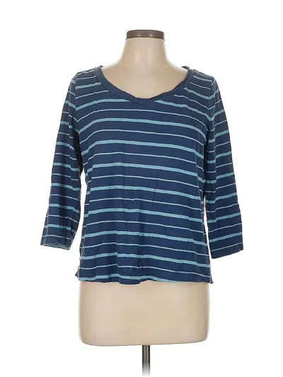 Pre-owned Jjill 3/4 Sleeve T-shirt In Blue