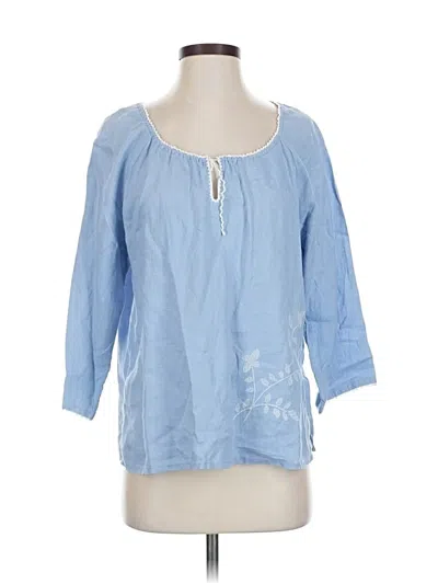 Pre-owned Jjill 3/4 Sleeve T-shirt In Blue