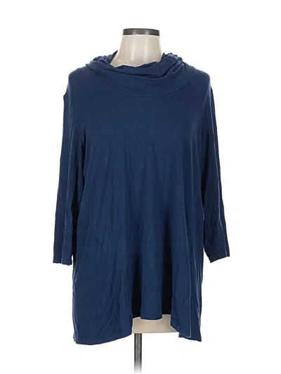 Pre-owned Jjill 3/4 Sleeve T-shirt In Blue