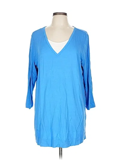 Pre-owned Jjill 3/4 Sleeve T-shirt In Blue