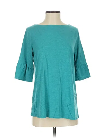 Pre-owned Jjill 3/4 Sleeve T-shirt In Blue