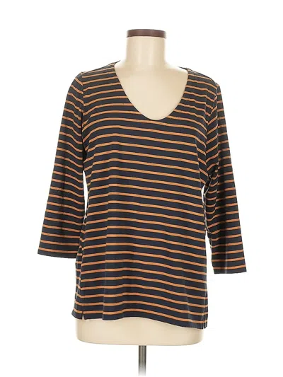 Pre-owned Jjill 3/4 Sleeve T-shirt In Brown