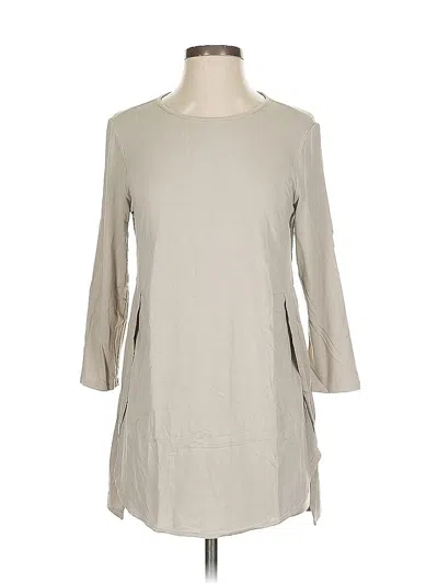 Pre-owned Jjill 3/4 Sleeve T-shirt In Brown