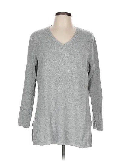 Pre-owned Jjill 3/4 Sleeve T-shirt In Gray