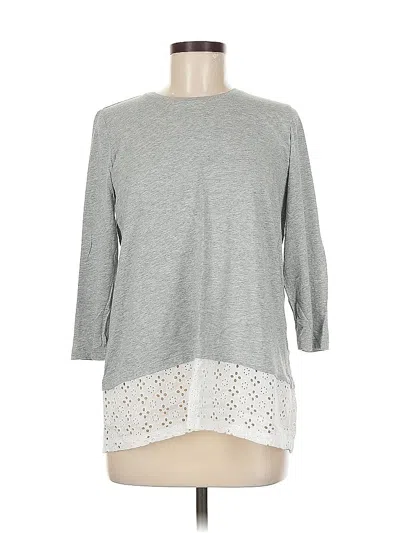 Pre-owned Jjill 3/4 Sleeve T-shirt In Gray